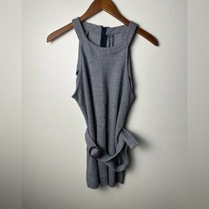 XS Anthropologie Gray Sleeveless Belted Halter Top Dressy